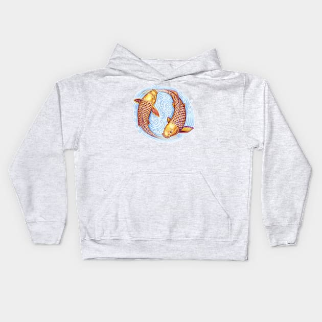 Pisces Kids Hoodie by rebeccawangart